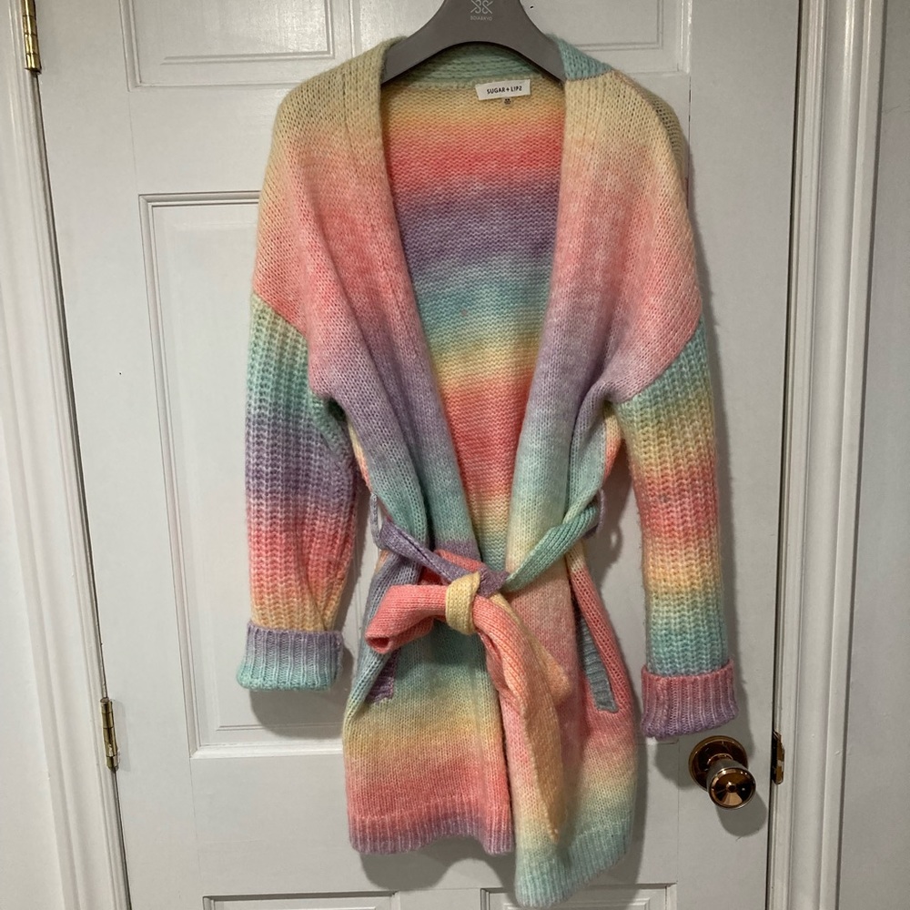 Rainbow Belted Cardigan Sugarlips